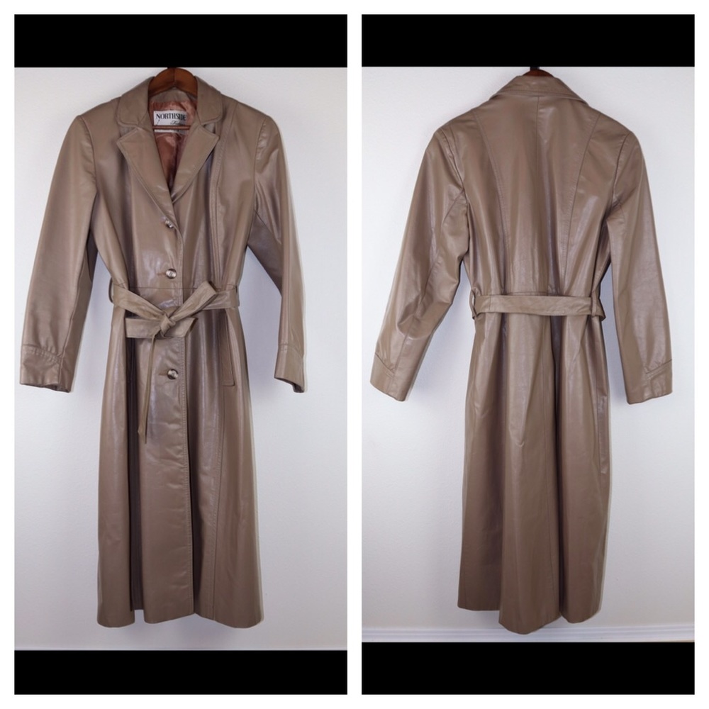 Vtg northside fashion trench coat beige